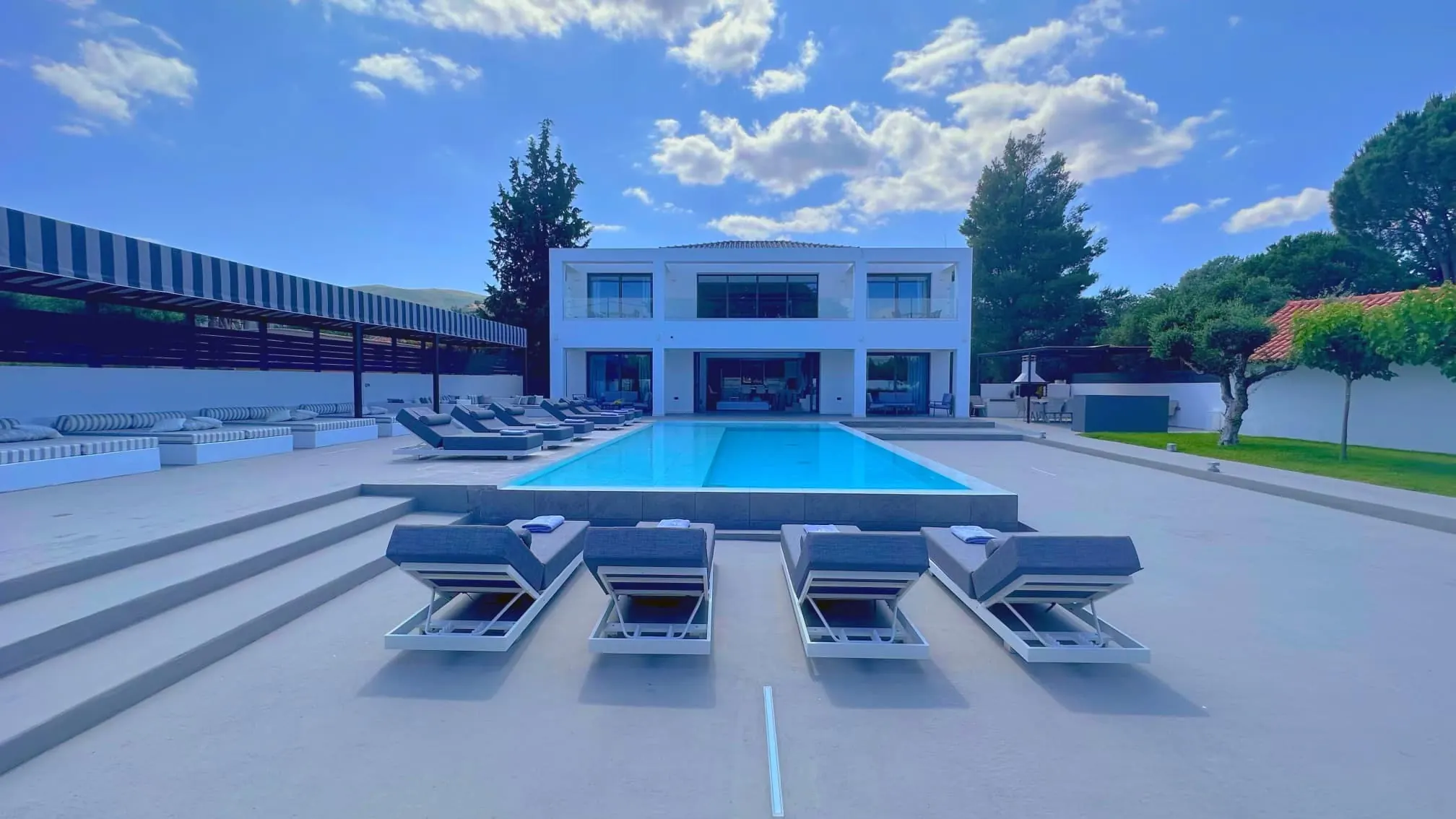 Divine Villa Zakynthos daytime private pool and villa facade