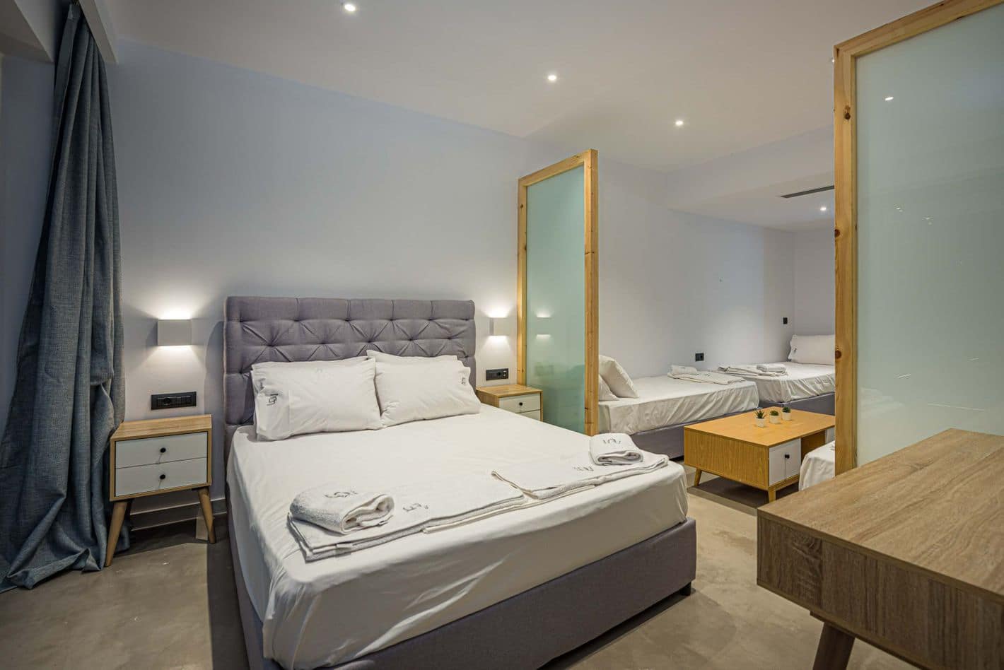 Family bedroom arrangement at Divine Villa Zakynthos